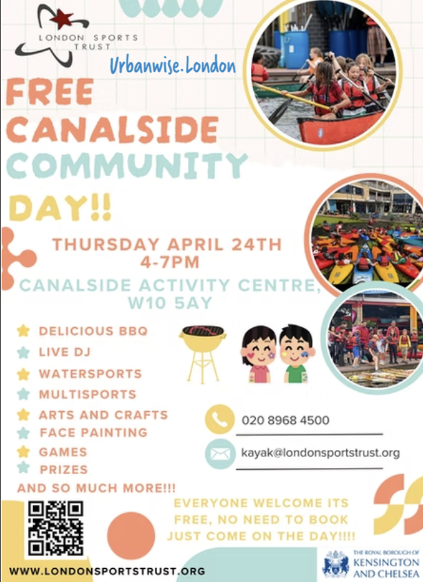 Join us tomorrow (4-7pm) for a free, fun community event with <a href="/LdnSportsTrust/">London Sports Trust</a>. There will be a BBQ, live DJ, water sports, multi-sports, arts and crafts, face painting, games, prizes and much more! At Canalside Activity Centre (W10 5AY)

No need to book - just show up on the day!
