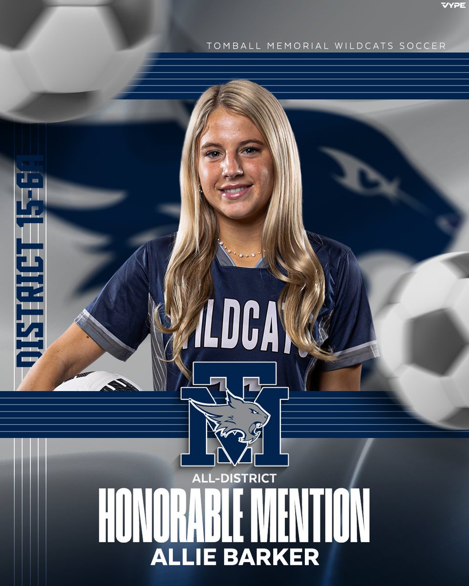 Congratulations to Allie Barker for being named Honorable Mention for District 15-6A!