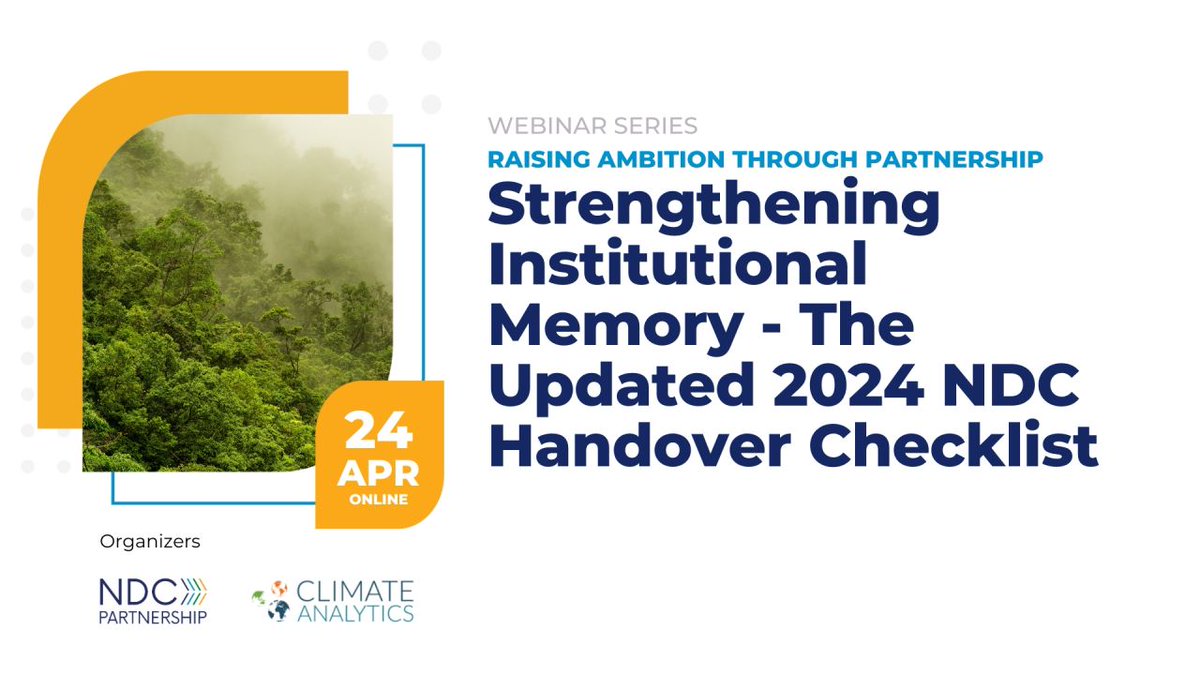 TrackingClimate's tweet photo. Join tomorrow's webinar of the @ndcpartnership to learn more about the NDC Handover Checklist:https://t.co/m8FEEMgTji  #ClimateAction #NDC2025 #ParisAgreement #Transparency https://t.co/hDJZ4rwY5L