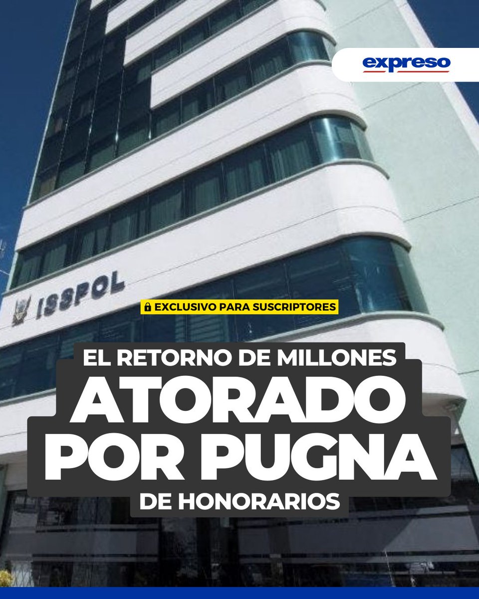 Un reclamo por el pago de honorarios legales obstaculiza el retorno de millones de dólares del Instituto de Seguridad Social de la Policía Nacional (Isspol) encontrados en Estados Unidos.

La nota completa 👉 bit.ly/3YI4hME