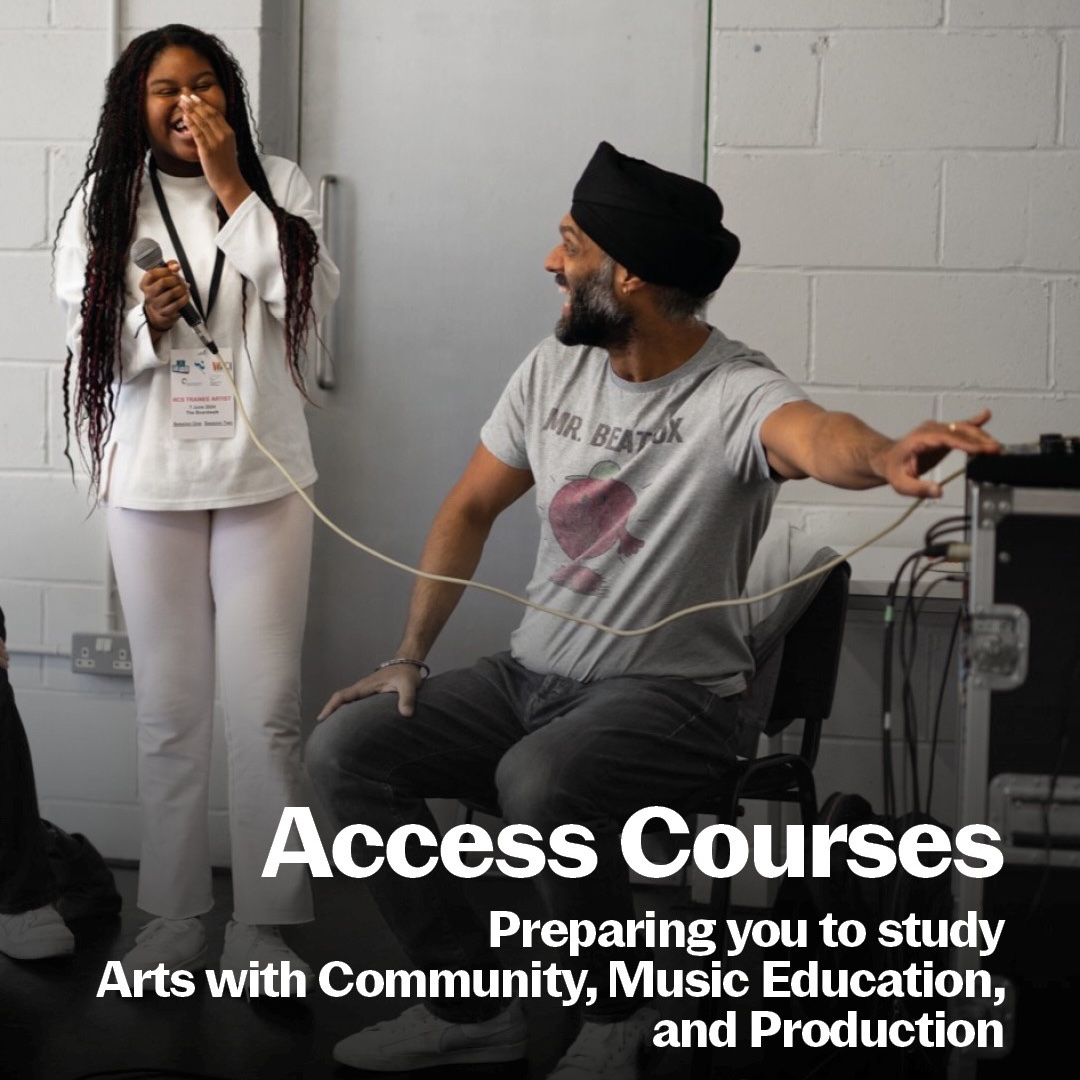 Transitions (@transitionsrcs) on Twitter photo NEW FOR 2025 // ACCESS COURSES
Offering 1:1 life coaching and expert guidance on applying for degree programmes, and pathways into:
🔴BA Arts with Community
🔵BEd Music Education
🟣Production
🔗 Visit bit.ly/access-25 for more info
⏰ Deadline: Fri 25 April NEW FOR 2025 // ACCESS COURSES
Offering 1:1 life coaching and expert guidance on applying for degree programmes, and pathways into:
🔴BA Arts with Community
🔵BEd Music Education
🟣Production
🔗 Visit bit.ly/access-25 for more info
⏰ Deadline: Fri 25 April