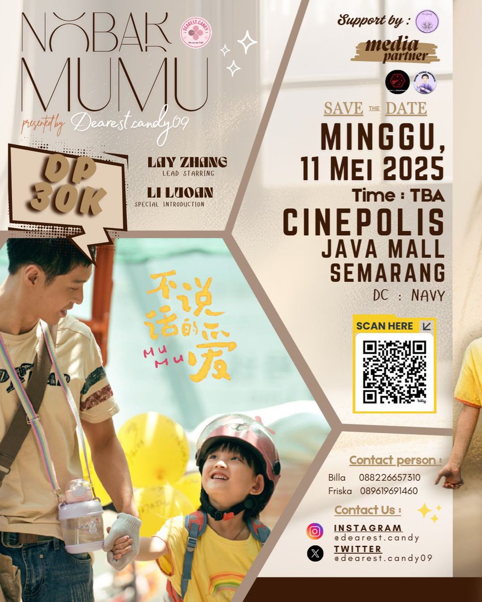 dearestcandy09's tweet photo. Annyeong EXO-L &amp; Xback (Xingmi)🙌🏻
Event Nobar kali ini film Zhang Yixing berjudul "Mu Mu".

🗓️ : Minggu, 11 Mei 2025
📍 : Cinepolis, Javamall
⏰ : TBA
💰 : DP 30k, HTM Fullpack 70k (1 tix+freebies), Bundling 120k (2 tix+freebies+2 banner)
👗 : Navy
🔗 : https://t.co/EfLStyg6IN https://t.co/QRJsfCXyN4