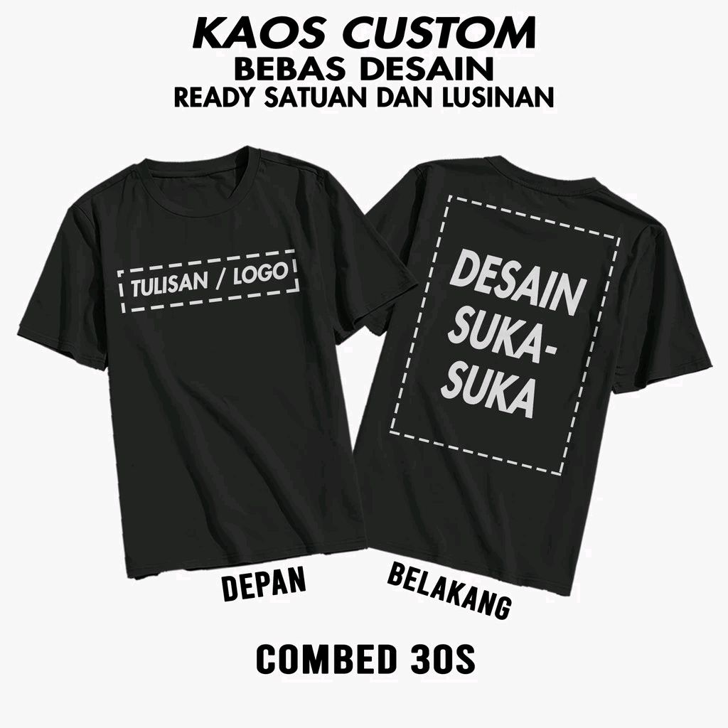 Cek BAJU KAOS SABLON SATUAN CUSTOM DEPAN BELAKANG BISA REQUEST FOTO GAMBAR LOGO NAMA TULISAN KATA KATA dengan harga Rp45.000. Dapatkan di Shopee sekarang! s.shopee.co.id/6pnbsGbw5B?sha…