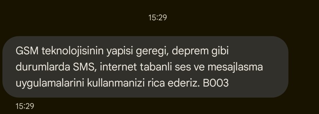 Vodafone'dan bir yeni mesaj
abla internette çekmedi ki