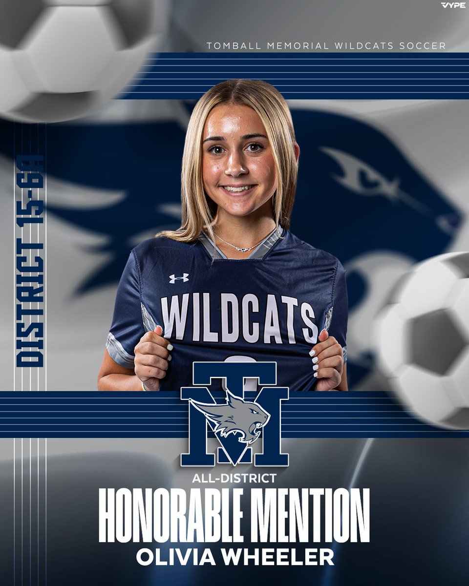 Congratulations to Olivia Wheeler for being named Honorable Mention for District 15-6A!