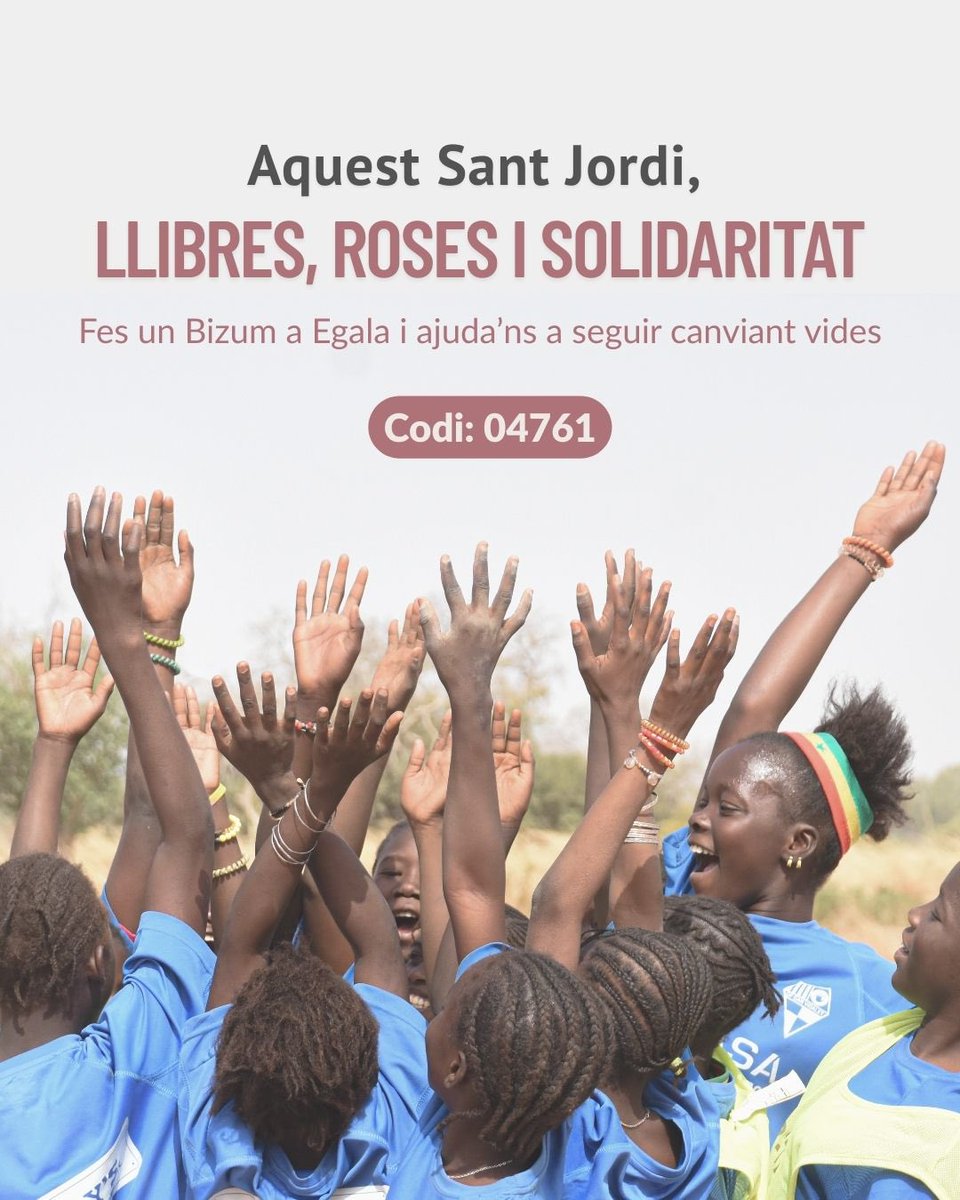 BON SANT JORDI!🌹

💌 Aquest Sant Jordi, regala molt més que una rosa o un llibre

Fes un donatiu per Bizum al codi 04761 i col·labora amb Egala per continuar transformant vides a través de l’esport

Solidaritat que floreix!😊📚

#SantJordiSolidari #RosaSolidària #Egala
