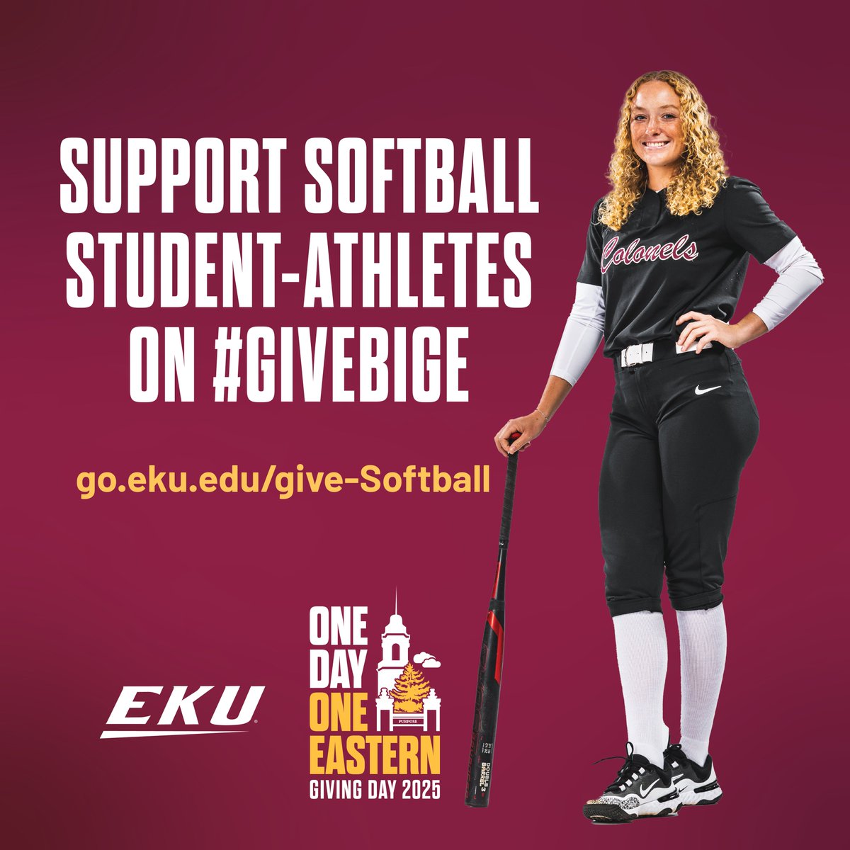 Happy Giving Day!

Your continued support helps us build our tradition of excellence on the diamond!

Give today at go.eku.edu/give-softball

#GoBigE