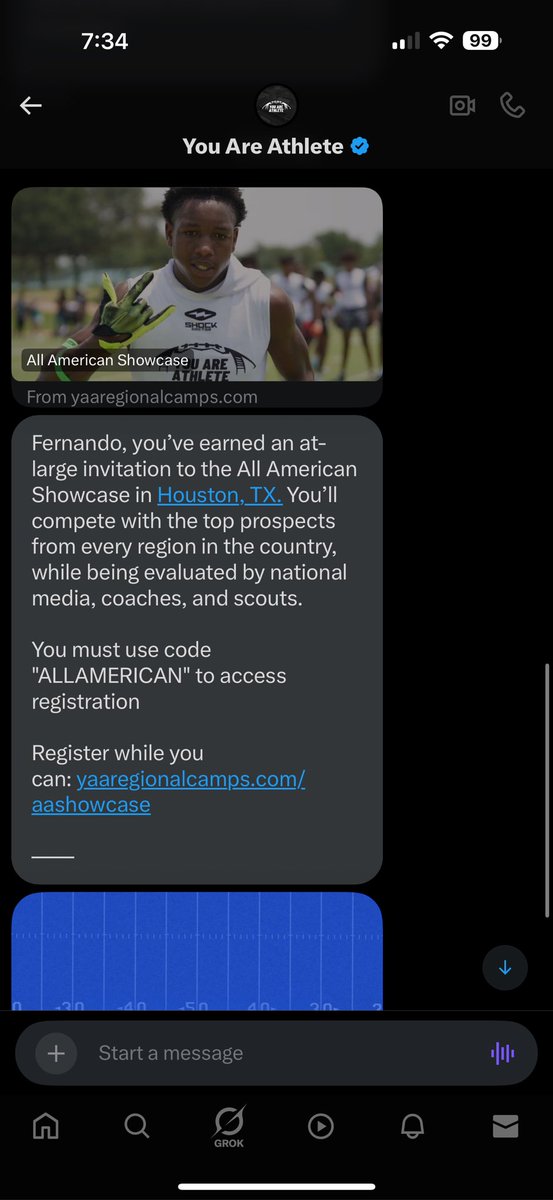 Humble and blessed to be invited to the <a href="/youareathlete/">You Are Athlete</a> All American showcase in Houston texas

<a href="/Coach_ArevaloOL/">Kevin Arevalo</a> <a href="/coachkwag/">Keith Wagner</a> <a href="/CoachEdwardsIam/">Clyde Edwards</a> <a href="/CoachLDS/">L.D. STALLINGS</a> <a href="/coachMarron/">R Marron</a> <a href="/coachdhicks/">Coach Hicks</a>