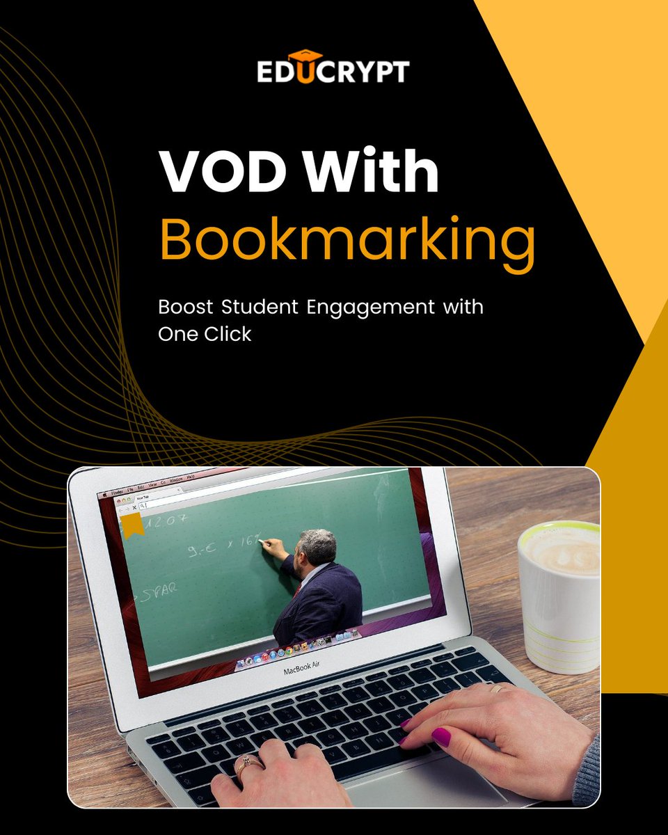 educrypt_ai's tweet image. This one feature can boost your student engagement overnight.
No more scrubbing through hours of lectures — with Bookmarking in VOD, your students can save key moments and jump back anytime for revision.
Smart. Simple. Super effective.

#educrypt #educryptapp #edtech #edupreneurs