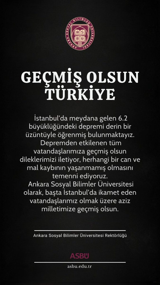 “Her sarsıntı, bize dayanışmayı ve tedbiri yeniden hatırlatır.” 
<a href="/AFADBaskanlik/">AFAD</a> 
<a href="/DepremDairesi/">AFAD Deprem</a> 
#İstanbulDepremi #MarmaraDepremi #ASBÜ #GeçmişOlsunTürkiye