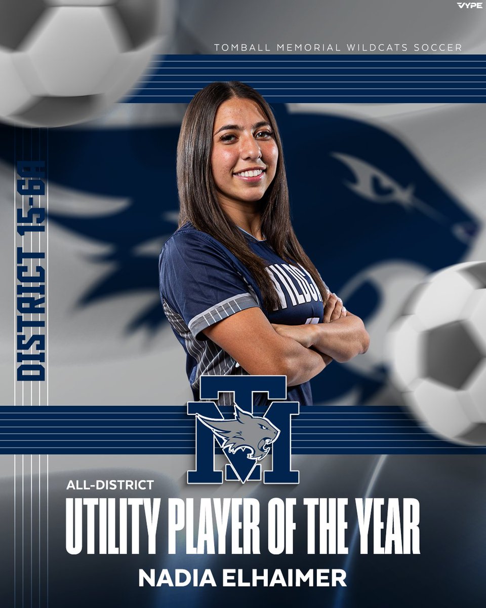 Congratulations to Nadia Elhaimer for being named Utility Player of the Year and First Team All-District for District 15-6A!