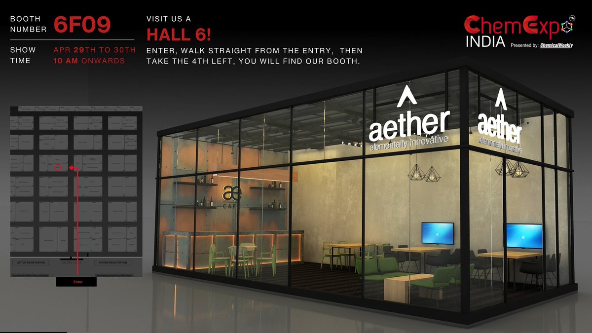 AetherInd's tweet photo. We’re at ChemExpo India! Visit aether at Booth 6F09, Hall 6, Apr 29-30, 10 AM onwards. See you there! #ChemExpoIndia #aether #Innovation #elementallyinnovative https://t.co/jNJzWzoV4D