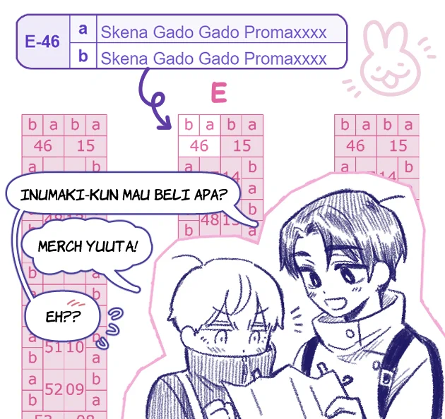 helloww booth CF20 aku ada di E-46ab dengan nama "Skena Gado Gado Promaxxx"!
jangan lupa buat ambil barang PO kalian di booth ini ya :3 