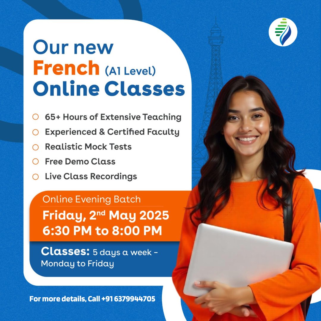 shankhaglobal's tweet image. Our new #French (A1 Level) Online Classes 

Friday, 2nd May 2025 | 6:30 PM to 8:00 PM 
Classes: 5 days a week Monday to Friday 

✨ 65+ Hours of #ExtensiveTeaching
✨ Experienced &amp;amp; #CertifiedFaculty
✨ Free #DemoClass
✨ Live #Class Recordings 

linktr.ee/shankhaglobal.