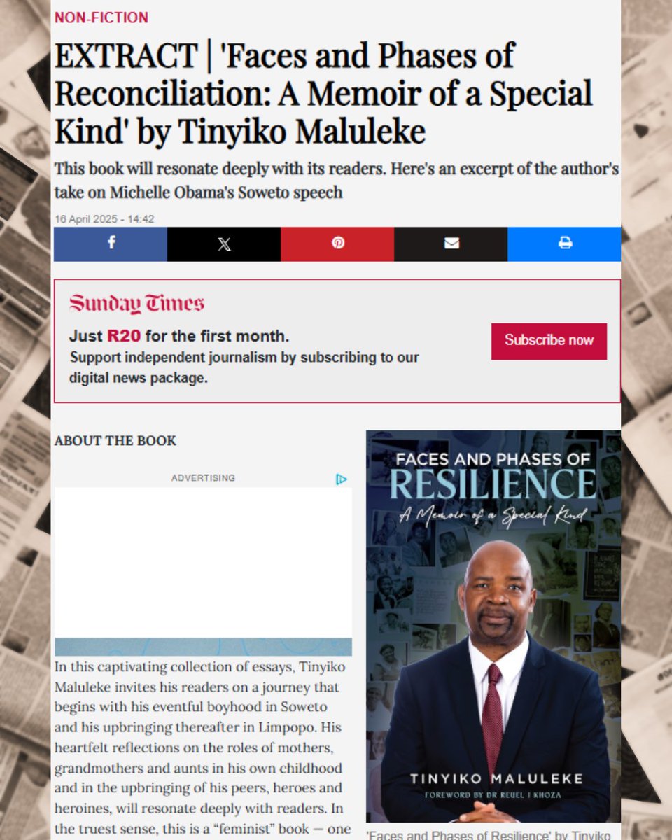Read an exclusive extract from <a href="/ProfTinyiko/">Tinyiko Maluleke</a>'s Faces and Phases of Resilience, recently published by <a href="/TimesLIVE/">Times LIVE</a> 👉 shorturl.at/daTX0