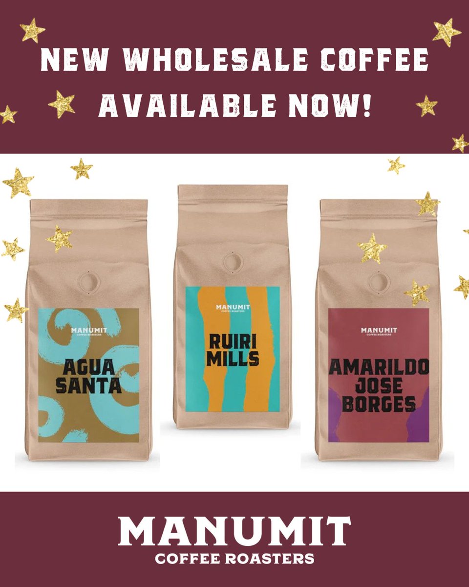 🚨 3 NEW WHOLESALE COFFEES JUST LANDED! 🚨

☕ AGUA SANTA – choc &amp; Brazil nuts
🍇 RUIRI MILLS – berry &amp; butterscotch
🍫 AMARILDO JOSÉ BORGES – dark choc &amp; blackcurrant

🛒 manumitcoffee.co.uk/collections/wh…

🕛 10% off w/ code FREEDOM10 till Sun 27 Apr!

#FreedomThroughCoffee