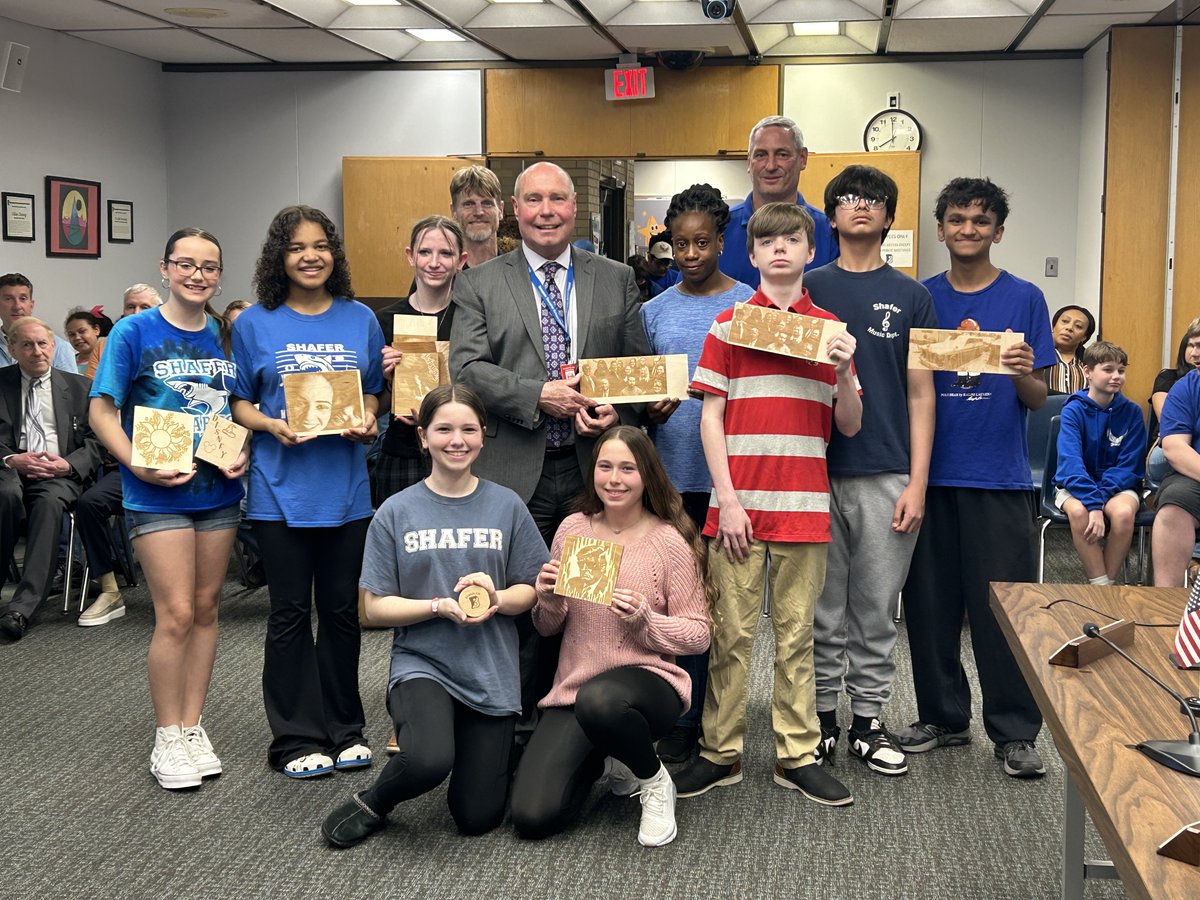 Last evening, the Shafer Sharks from Mr. Grayson’s Pre-Engineering class presented their work to show how they are bringing Art to STEM (STEAM) by transferring photos to a laser engraver, dealing with software to adjust for laser strength and contrasts to make a finished product.