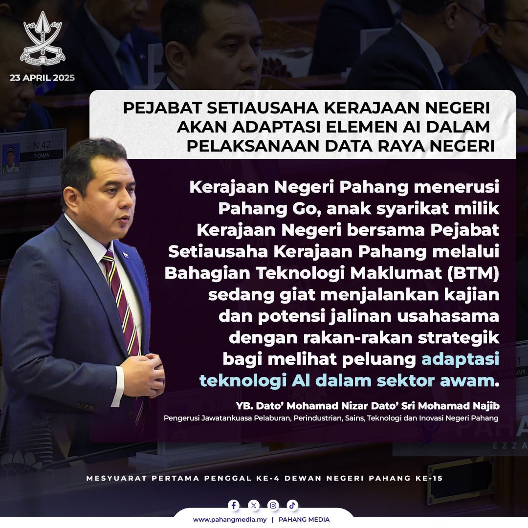 [Infografik] 𝐒𝐈𝐃𝐀𝐍𝐆 𝐃𝐔𝐍 : 𝐏𝐄𝐉𝐀𝐁𝐀𝐓 𝐒𝐄𝐓𝐈𝐀𝐔𝐒𝐀𝐇𝐀 𝐊𝐄𝐑𝐀𝐉𝐀𝐀𝐍 𝐍𝐄𝐆𝐄𝐑𝐈 𝐀𝐊𝐀𝐍 𝐀𝐃𝐀𝐏𝐓𝐀𝐒𝐈 𝐄𝐋𝐄𝐌𝐄𝐍 𝐀𝐈 𝐃𝐀𝐋𝐀𝐌 𝐏𝐄𝐋𝐀𝐊𝐒𝐀𝐍𝐀𝐀𝐍 𝐃𝐀𝐓𝐀 𝐑𝐀𝐘𝐀 𝐍𝐄𝐆𝐄𝐑𝐈

Berita penuh : pahangmedia.my/archives/46135

#MajuTerusPahang 
#Pahang1st