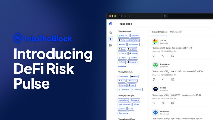 intotheblocksol's tweet photo. This new feature makes it incredibly easy to track risk for your DeFi positions through powerful risk alerts across many leading protocols. https://t.co/8M03WGOtjH