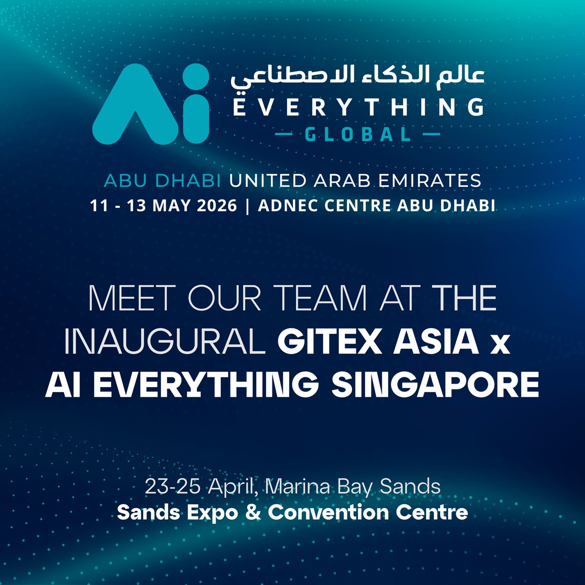 AiEverythingGlobal (@aieverythinggbl) on Twitter photo Our team is at the first-ever <a href="/gitexasia/">GITEX ASIA</a> x Ai Everything Singapore edition.
Stop by and say hello โ weโd be glad to meet you!
๐
23โ25 April
๐ท GITEX Universe Stand, Level L1 Foyer, Marina Bay Sands, Sands Expo & Convention Centre
#AiEverythingGlobal #GITEXASIA Our team is at the first-ever <a href="/gitexasia/">GITEX ASIA</a> x Ai Everything Singapore edition.
Stop by and say hello โ weโd be glad to meet you!
๐
23โ25 April
๐ท GITEX Universe Stand, Level L1 Foyer, Marina Bay Sands, Sands Expo & Convention Centre
#AiEverythingGlobal #GITEXASIA