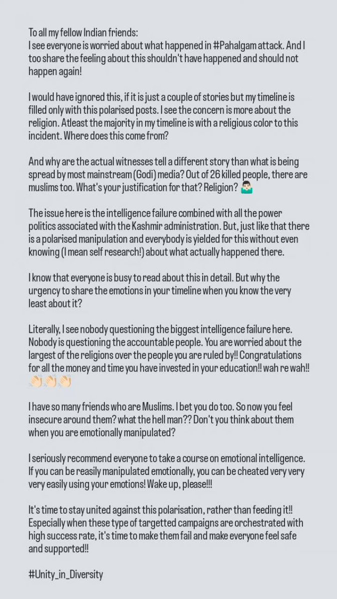 prsnthprfct's tweet image. #Unity_in_Diversity

#Pahalgam