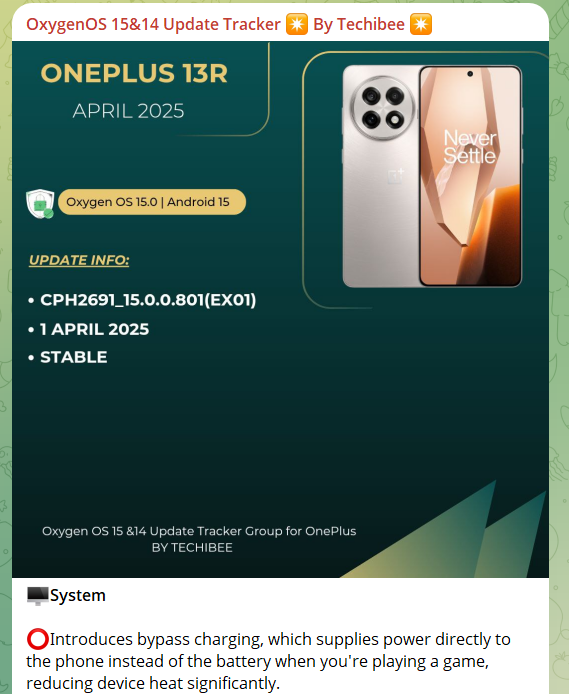 _techibee's tweet image. OnePlus finally adds Bypass Charging on the 13 Series! ⚡
Power skips the battery and goes straight to the phone while gaming.
Let’s see if it reduces heating 🔥
or just ends up being another unwanted feature 🤷‍♂️
Retweet🙂

#OnePlus13Series #OxygenOS15 #Techibee
