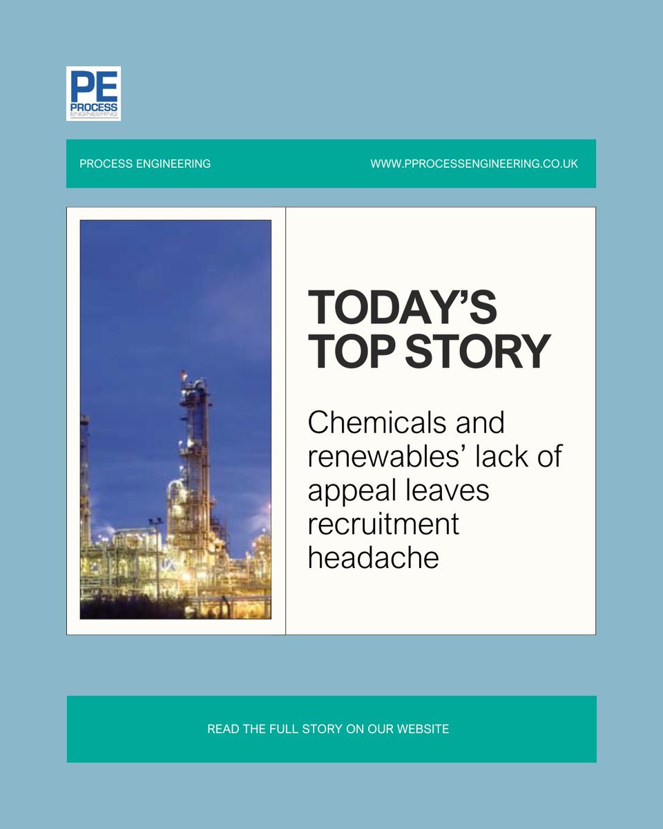 The renewables and chemicals sectors could be short of thousands of the skilled workers they need unless they can compete better for young potential recruits, warns a new report.

Read More: processengineering.co.uk/article/209507…

#PE