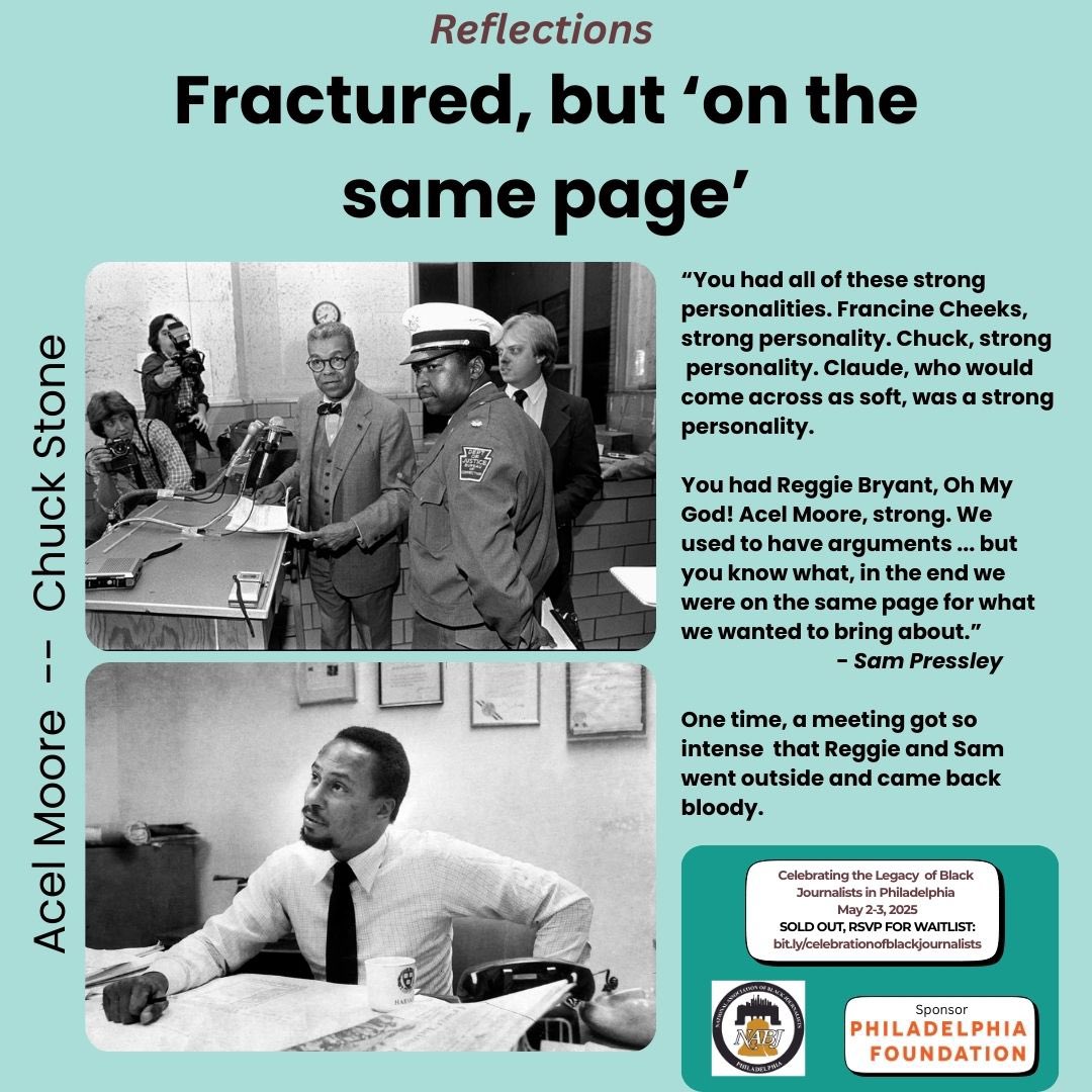 Forming the Association of Black Journalists was not always a model of fellowship and cooperation. The meetings were full of big personalities who meant to be heard and didn’t back down. “I’m surprised it survived," Claude Lewis said decades later. 
We’re glad it did!