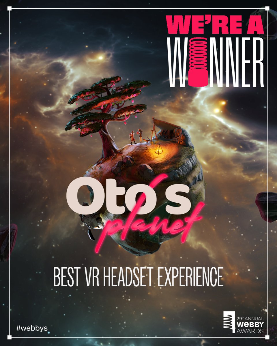 Skill Lab (@skill_lab) on Twitter photo 🏆 ✨ Oto’s Planet just won at <a href="/TheWebbyAwards/">The Webby Awards</a> ! ✨🏆
We’re incredibly honored to announce that Oto’s Planet has won the Webby Award for Best VR Headset Experience!
@dpt <a href="/ZEILT/">ZEILT productions</a>
Ziq @chapelierfou
Support <a href="/filmfundlux/">Film Fund Luxembourg</a> <a href="/CMF_FMC/">Canada Media Fund</a> <a href="/regiongrandest/">Région Grand Est</a> <a href="/sodec/">erick</a> <a href="/LeCNC/">Le CNC</a> <a href="/astreaimmersive/">ASTREA IMMERSIVE</a> 🏆 ✨ Oto’s Planet just won at <a href="/TheWebbyAwards/">The Webby Awards</a> ! ✨🏆
We’re incredibly honored to announce that Oto’s Planet has won the Webby Award for Best VR Headset Experience!
@dpt <a href="/ZEILT/">ZEILT productions</a>
Ziq @chapelierfou
Support <a href="/filmfundlux/">Film Fund Luxembourg</a> <a href="/CMF_FMC/">Canada Media Fund</a> <a href="/regiongrandest/">Région Grand Est</a> <a href="/sodec/">erick</a> <a href="/LeCNC/">Le CNC</a> <a href="/astreaimmersive/">ASTREA IMMERSIVE</a>