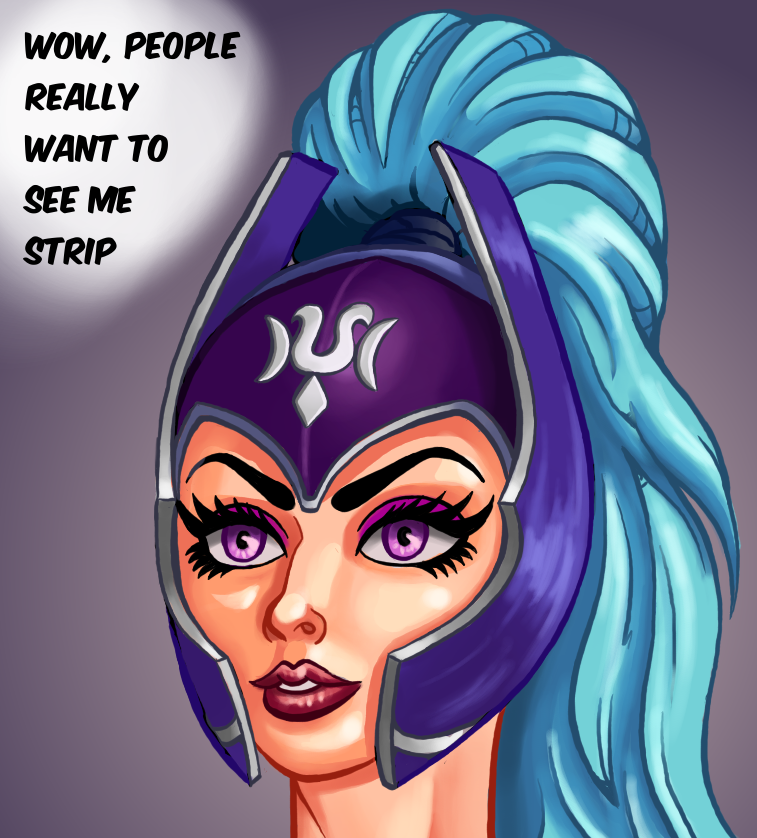 You have chosen Luna as the next protagonist of my comic about stripping, teasing and cumming!

This time, I would like my art to be as consistent as possible, so before starting, I'll create a couple of references for myself, starting with Luna's face!

#dota2 #luna #hentai