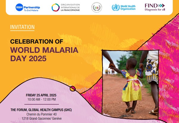 FIND (@finddx) on Twitter photo Only 2 days to go!
Join us for #WorldMalariaDay
Friday, 25 April from 10:00am to 12:00pm
Organized by <a href="/FINDdx/">FIND</a> <a href="/WHO/">World Health Organization (WHO)</a> <a href="/endmalaria/">RBM Partnership</a> and <a href="/OIFrancophonie/">La Francophonie</a>
Join online here: bit.ly/WMDEvent Only 2 days to go!
Join us for #WorldMalariaDay
Friday, 25 April from 10:00am to 12:00pm
Organized by <a href="/FINDdx/">FIND</a> <a href="/WHO/">World Health Organization (WHO)</a> <a href="/endmalaria/">RBM Partnership</a> and <a href="/OIFrancophonie/">La Francophonie</a>
Join online here: bit.ly/WMDEvent