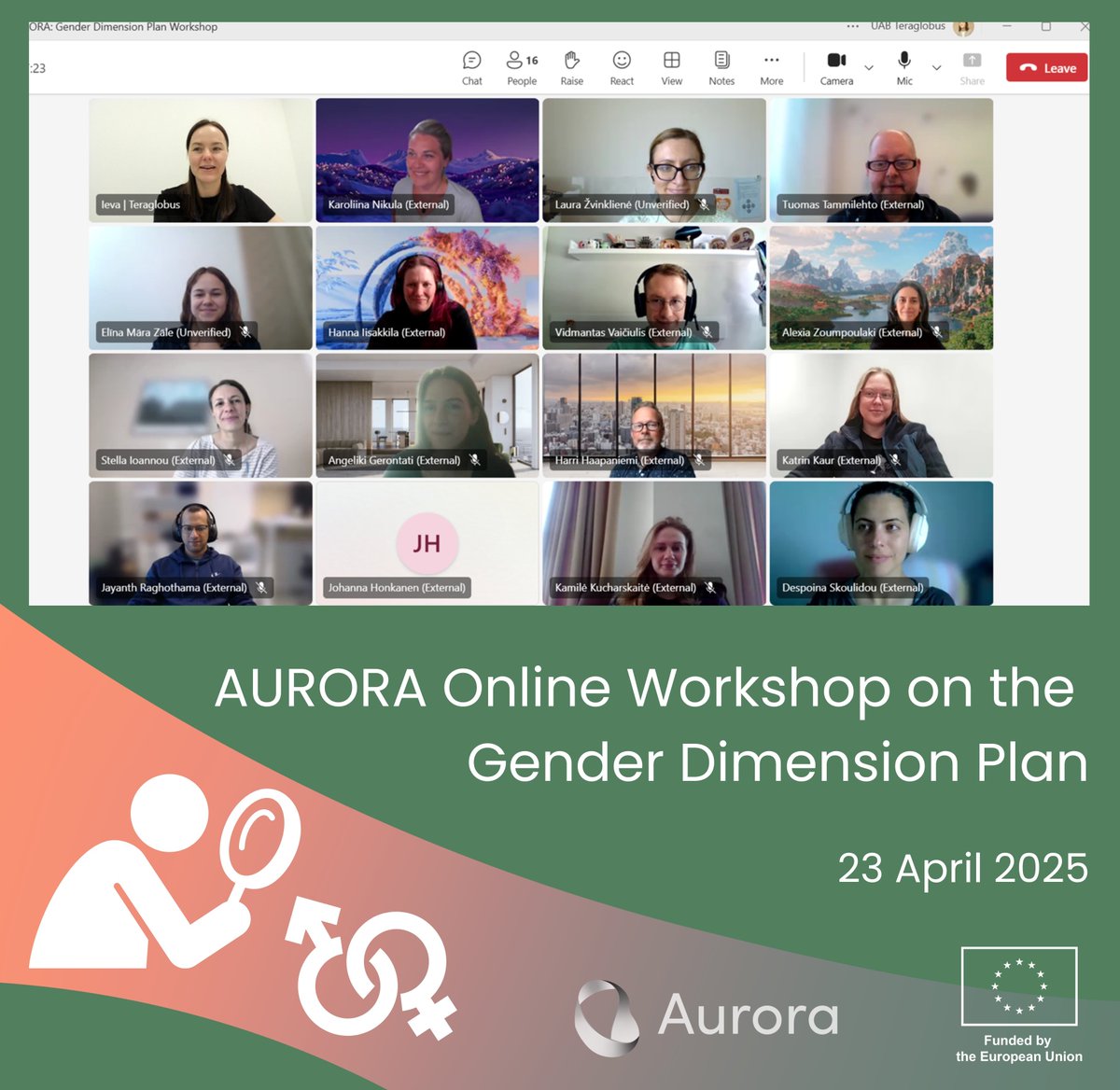 Today the <a href="/Auroraclima/">Aurora</a>  consortium held an inspiring Gender Dimension Plan Workshop! 👏 We tackled key topics like #equality, inclusivity &amp; ethics in research. Big thanks to Laurea University of Applied Sciences team for dynamic discussion! 🌍
<a href="/cinea_eu/">CINEA 🇪🇺</a>