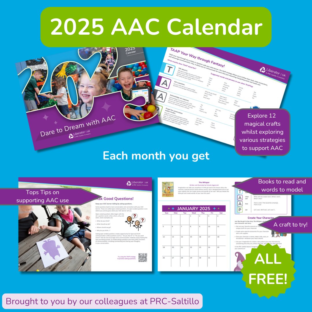It's May tomorrow! Time to Turn the Page in Your AAC Calendar! 🌟

Don’t have your copy yet? Download it FREE from our website today: liberator.co.uk/2025-aac-calen…

#freeAACResources #AACCalendar #ClassroomAACideas #AACIdeas #AACSkills #AACResources #MayGoals