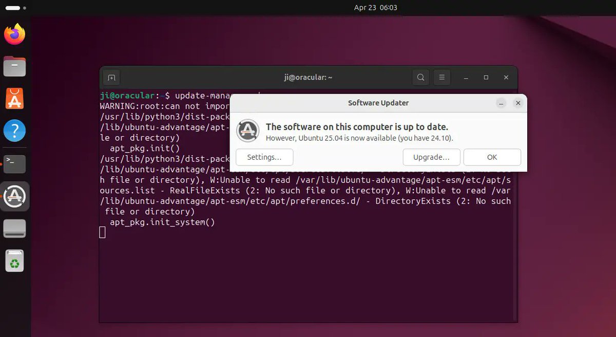 Ubuntu 24.10 to Ubuntu 25.04 upgrade suspended due to issues.ubuntuhandbook.org/index.php/2025…