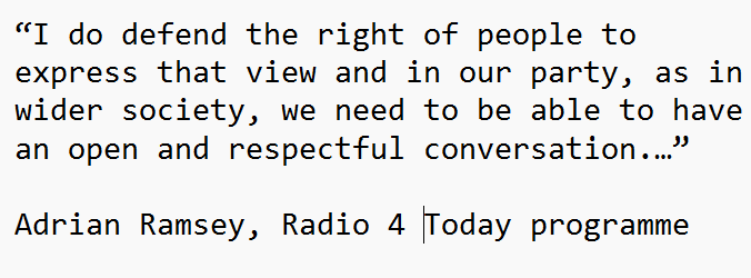 GreensInExile (@greensinexile) on Twitter photo We welcome <a href="/AdrianRamsay/">Adrian Ramsay MP</a> ‘s statement on the place of Gender Critical members in @thegreenparty and hope that the Party will urgently reinstate expelled and suspended Gender Critical members. We welcome <a href="/AdrianRamsay/">Adrian Ramsay MP</a> ‘s statement on the place of Gender Critical members in @thegreenparty and hope that the Party will urgently reinstate expelled and suspended Gender Critical members.