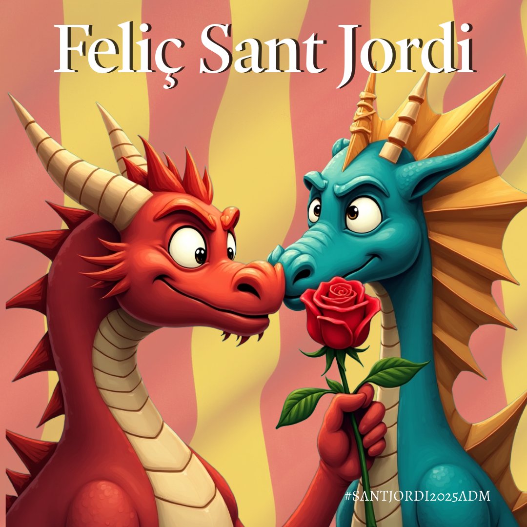 🌹📚Bon Sant Jordi i felicitacions a tots els Jordis, Jordines, Georgines i Gines! Que no us falti una rosa, un bon llibre i una estona de pau per gaudir del dia. Des d’#ArenysdeMunt, que la llegenda us acompanyi, i que el drac no us molesti gaire. Feliç Diada!  #SantJordi2025ADM