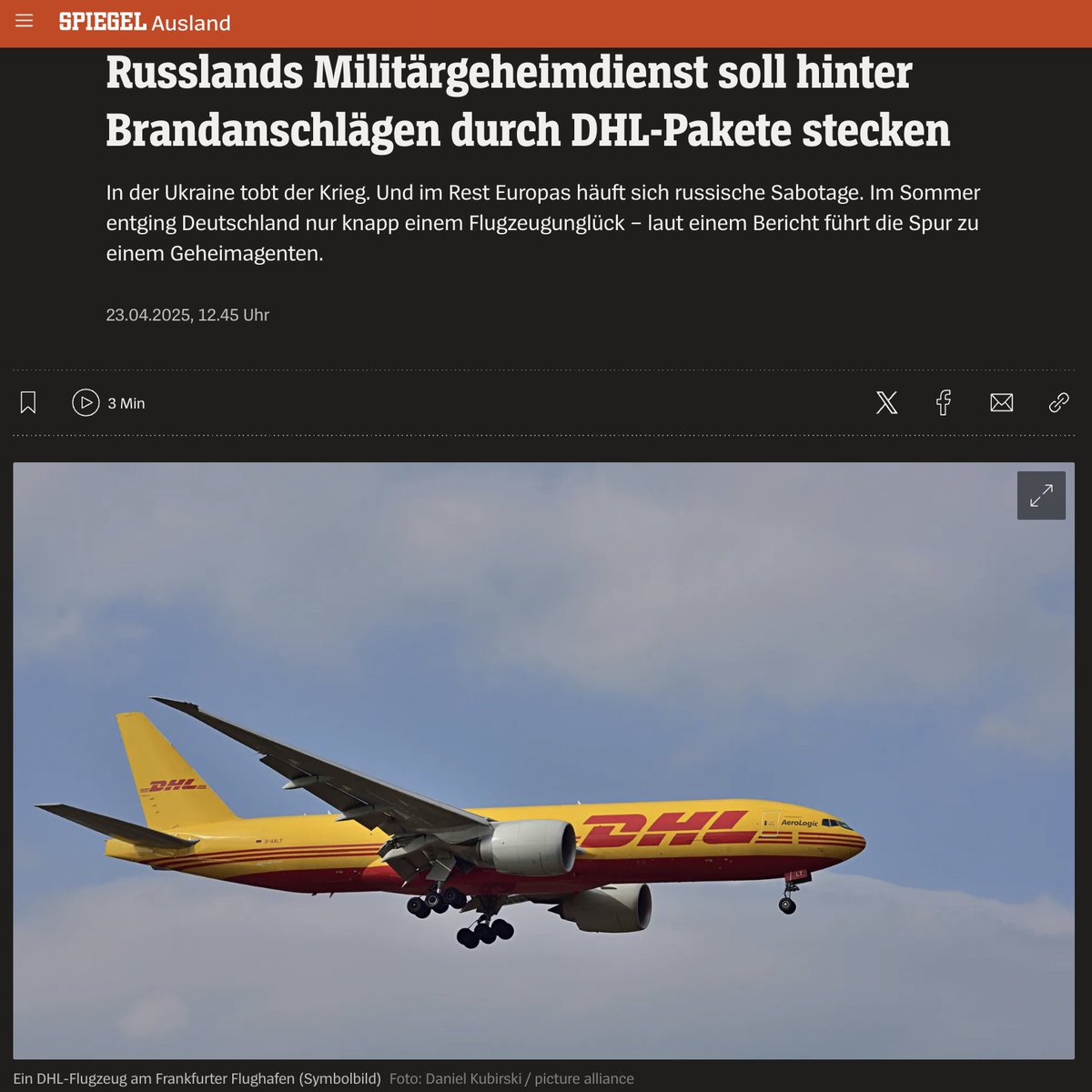 Russian sabotage and terrorist activities across Europe are increasing. Western intelligence services are convinced that the series of terror attacks against DHL warehouses and vehicles are committed by the Russian GRU. This is reported by the German WDR, NDR and Süddeutsche