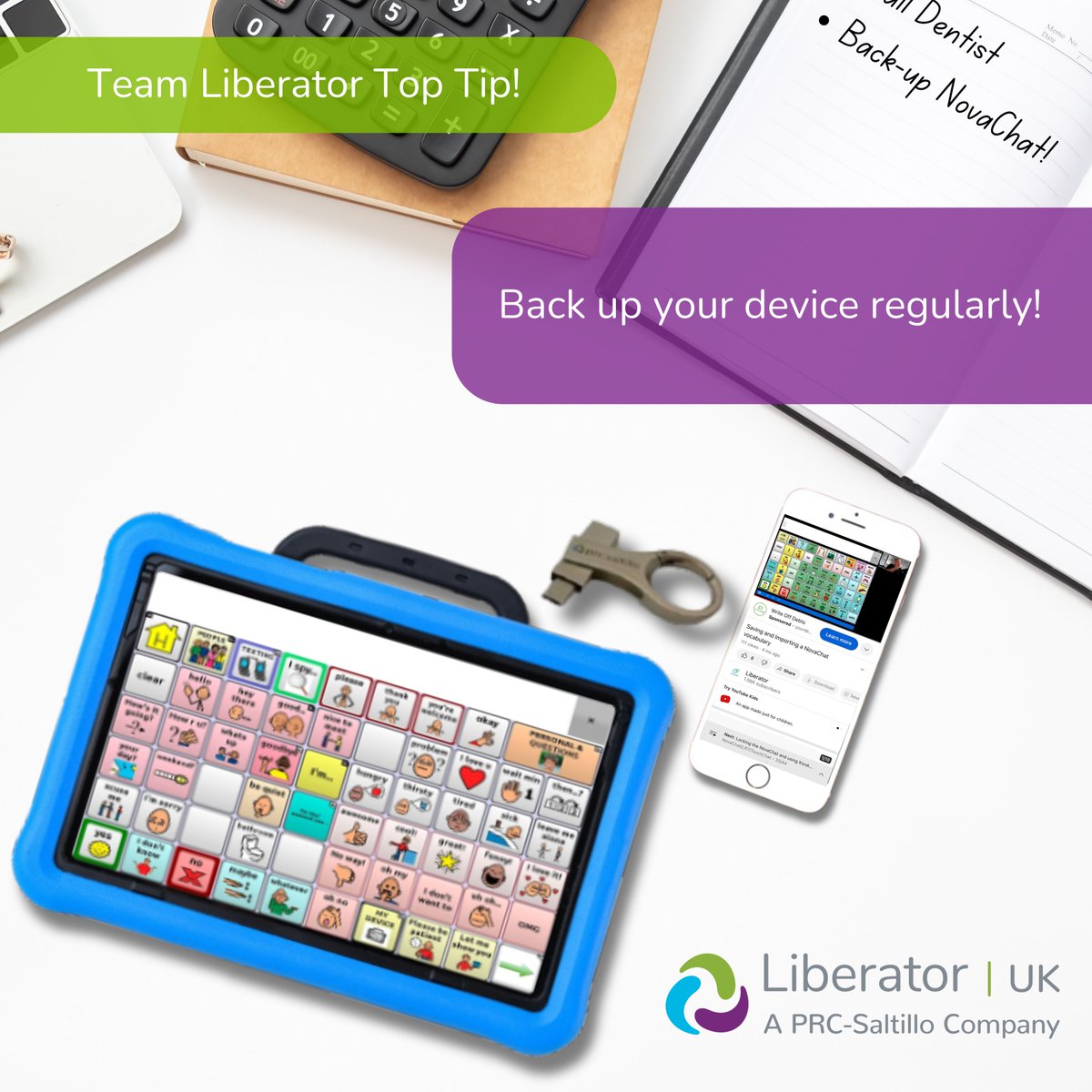 💾 Start the month right—Backup your AAC device! 🎉
Regular backups protect your vocabulary updates &amp; hard work. Need help? Call 01733 370 470 (Option 2) or check out our YouTube tutorials: youtube.com/LiberatorAACvi….
#aacsupport #teamliberator #backupsAreKey 💬
