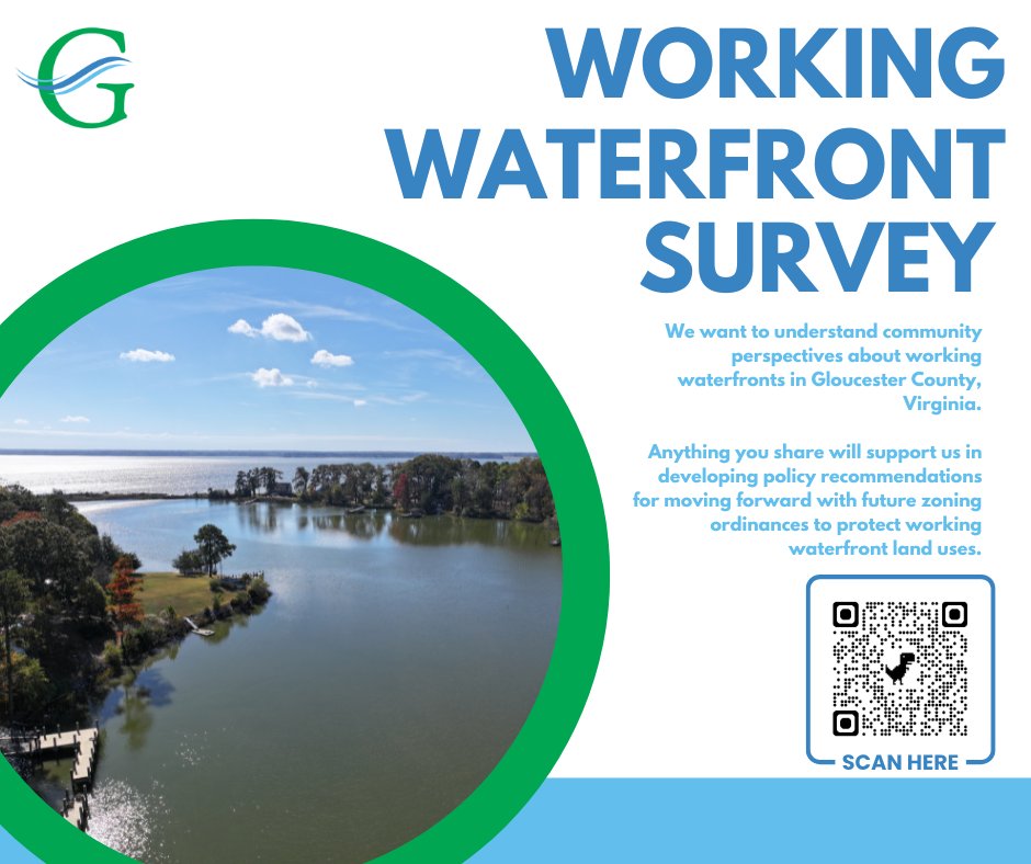 Residents are asked to participate in a short survey to explain some of the ways they interact with local waterways. The information will inform the County of recommendations for zoning policies to protect and preserve working waterfronts in the community:
s.surveyplanet.com/q0pshh3s