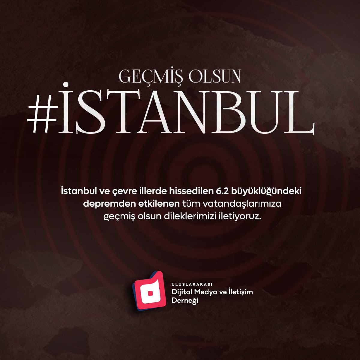 Geçmiş olsun İstanbul! 

İstanbul ve Çevre illerde hissedilen 6.2 büyüklüğündeki depremden etkilenen tum vatandaşlarimıza gecmiş olsun dileklerimizi iletiyoruz