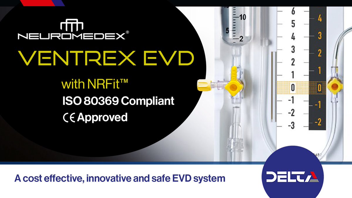 Delta Surgical (@deltasurgical) on Twitter photo Discover the #VentrEX EVD system from #Neuromedex with #NRFIT.
The system offers increased infection prophylaxis under conditions that combine patient protection & cost-effectiveness
For more information contact #DeltaSurgical on 01782 637009 or email sales@deltasurgical.co.uk Discover the #VentrEX EVD system from #Neuromedex with #NRFIT.
The system offers increased infection prophylaxis under conditions that combine patient protection & cost-effectiveness
For more information contact #DeltaSurgical on 01782 637009 or email sales@deltasurgical.co.uk