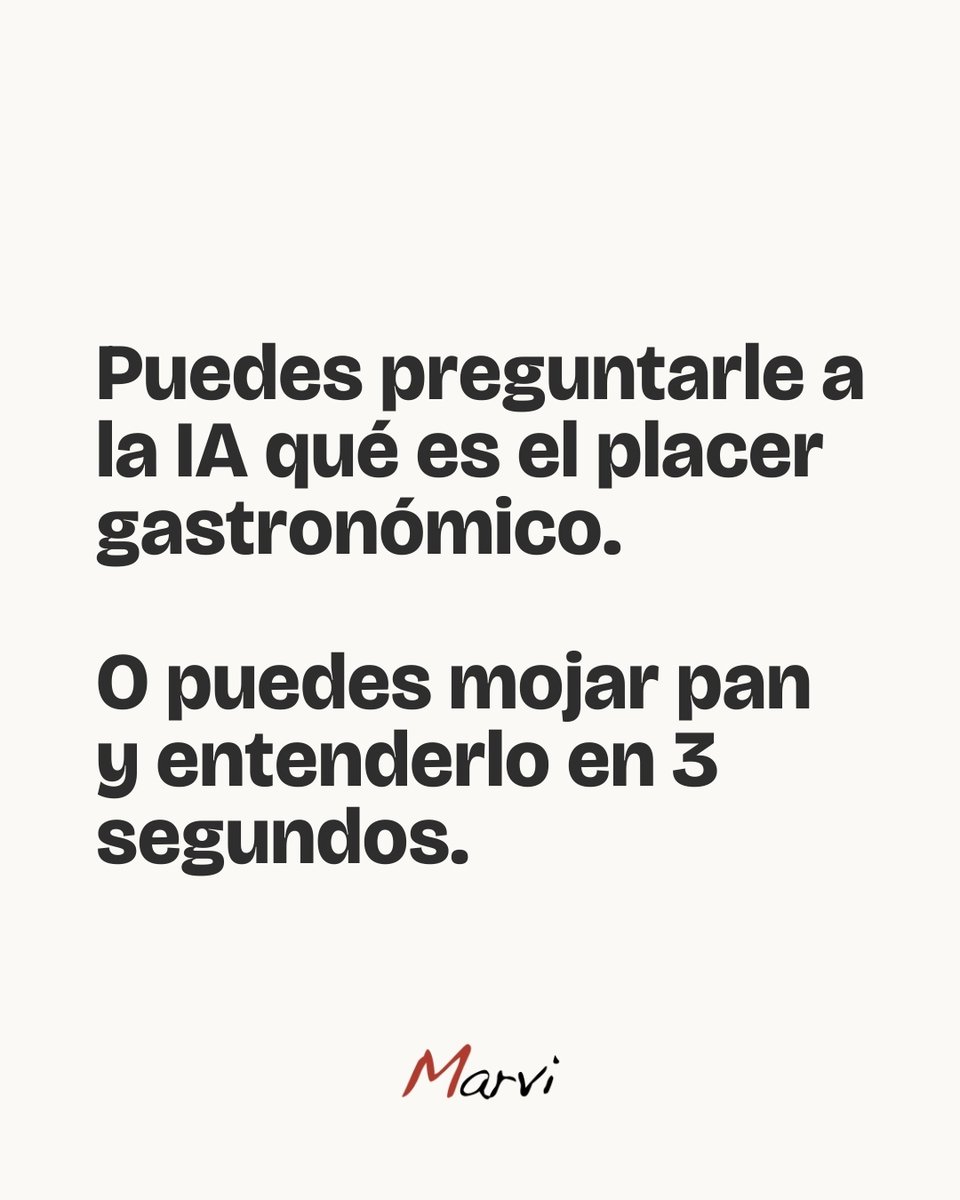 La tecnología te da respuestas, pero aquí te damos razones para mojar pan. 😏

No hace falta que te expliquemos lo que es el placer gastronómico… solo ven, pide lo tuyo y deja que el plato hable.

Porque en Marvi, las salsas no se dejan en el plato. 😉🍞

#MojarPanEsLey #Marvi