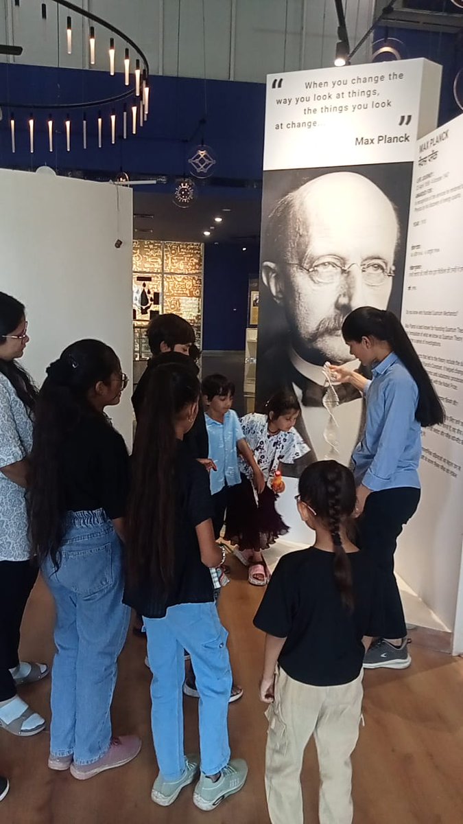 RSCRajkot's tweet photo. "Students dived into the #quantum world! Celebrating #MaxPlanck's #birthanniversary with a documentary &amp; interactive session featuring concept models. A day filled with scientific curiosity &amp; inspiration! #MaxPlanck #QuantumPhysics #ScienceInspires" https://t.co/xQTEKqjQbJ