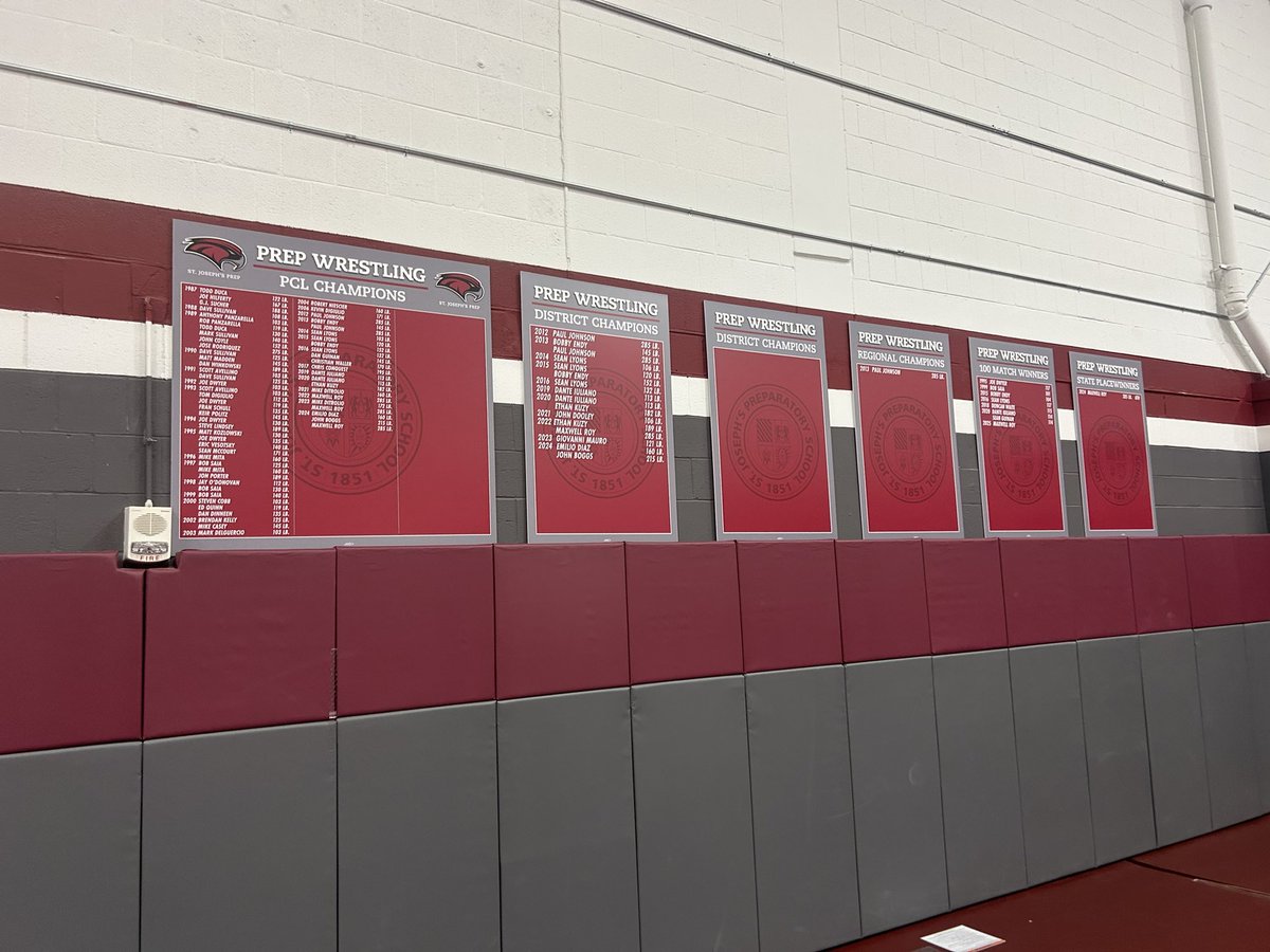 The Prep wrestling legacy boards have been installed!   Congratulations to all who will have their names forever hanging on our walls to be an inspiration to all our future Hawk wrestlers!  A