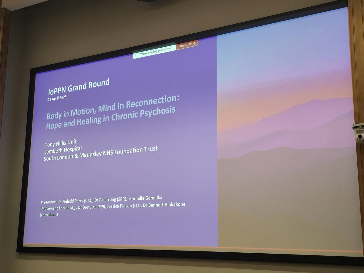 Derek Tracy (@derektracy1) on Twitter photo #MaudsleyGrandRound -great presentation by the <a href="/MaudsleyNHS/">NHS Maudsley</a> Tony Hillis team. Really holistic care improving the life of an individual with a hugely challenging psychotic episode. Medical, Occupational Therapeutic, Clinical Psychological & Movement Psychotherapy. <a href="/Pospo/">Sotiris Posporelis</a> <a href="/MTPPsych/">Maudsley Training Programme</a> #MaudsleyGrandRound -great presentation by the <a href="/MaudsleyNHS/">NHS Maudsley</a> Tony Hillis team. Really holistic care improving the life of an individual with a hugely challenging psychotic episode. Medical, Occupational Therapeutic, Clinical Psychological & Movement Psychotherapy. <a href="/Pospo/">Sotiris Posporelis</a> <a href="/MTPPsych/">Maudsley Training Programme</a>