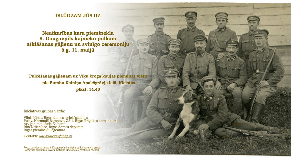 Neatkarības kara cīņu vietā Vīķu krogs šodien tika uzmontēts un kārtīgi iepakots jaunais, tēlnieka Paula Jaunzema veidotais piemineklis. 11.maijā plkst 15:00 (ar pulcēšanos 14:40) atkārtosim 8. Daugavpils pulka gājiena ceļu no Bumbu kalniņa uz Vīķu krogu, kur notiks krāšņa