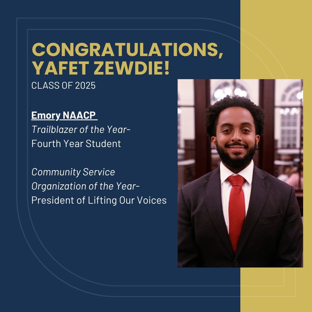 Emory African Studies (@emoryias) on Twitter photo Join us in congratulating Yafet Zedie, for receiving the @emory_naacp Trailblazer of the Award for Fourth-Year Students!
Also, Yafet is the president of @liftingourvoices.emory, the recipient of this year's Emory NAACP Community Service Award.
#emoryclassof2025 #emorycollege Join us in congratulating Yafet Zedie, for receiving the @emory_naacp Trailblazer of the Award for Fourth-Year Students!
Also, Yafet is the president of @liftingourvoices.emory, the recipient of this year's Emory NAACP Community Service Award.
#emoryclassof2025 #emorycollege