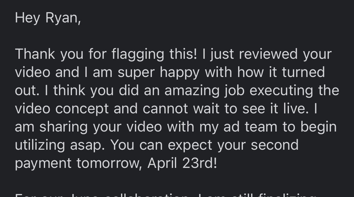 RyanBarnes_UGC's tweet photo. What I’ll never tweet: Payments that come through
What I’ll ALWAYS tweet, reviews like this.
Happy partners 🫱🏻🫲🏽 Ryan Barnes
#ugc #ugccreator #ugcmale #ugcreview https://t.co/IIxsqDmhjF
