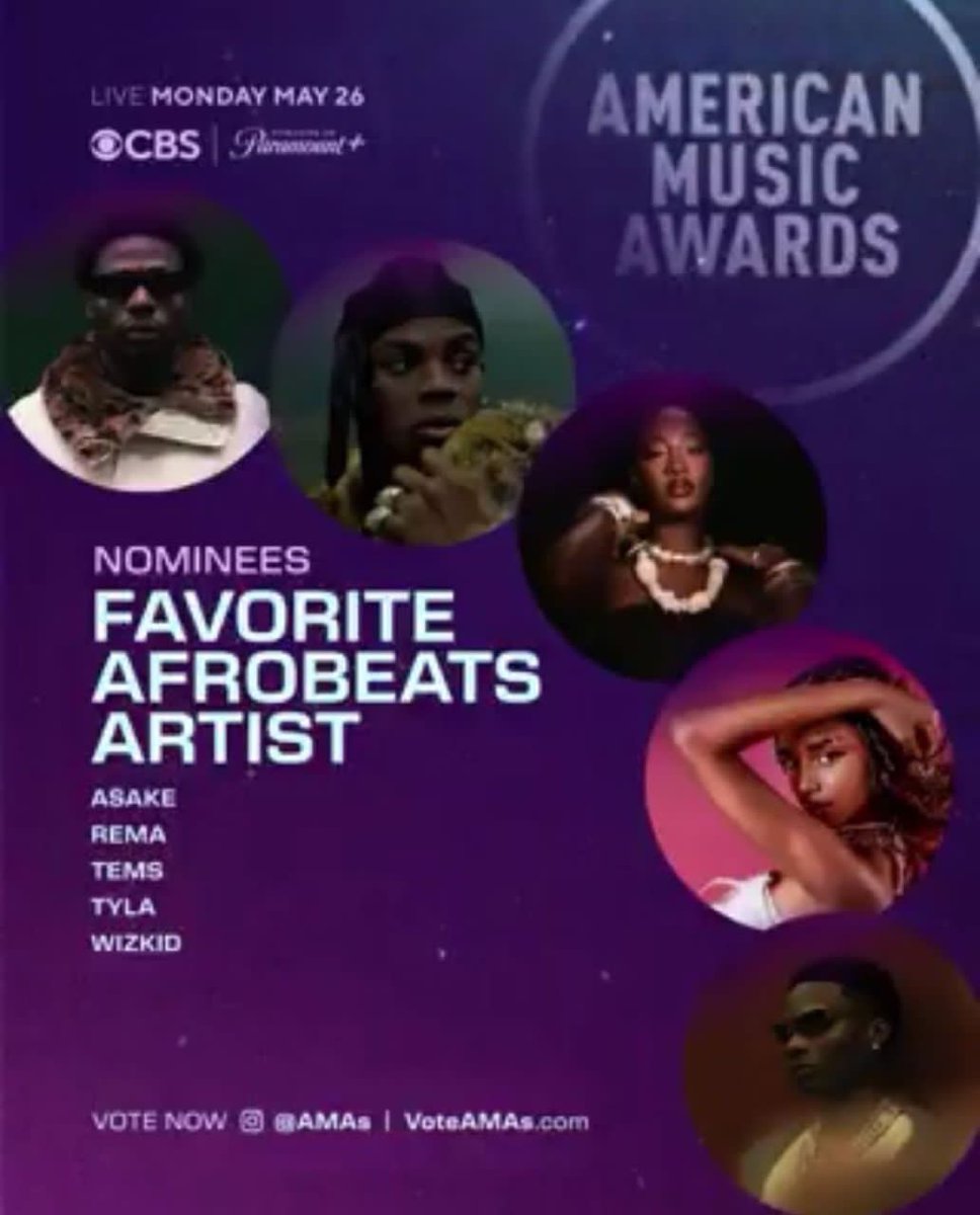 WizkidVoteZone's tweet photo. NEWS 🚨 

- Wizkid has just  been nominated for “Favorite Afrobeats Artiste” at the 2025 American Music Awards! #AMAs    

This is how you vote for Wizkid on AMAs IG page.

Comment #Afrobeatswizkid on their Instagram page via the link below
https://t.co/dMbJJM3pwv https://t.co/xZDdZneXua
