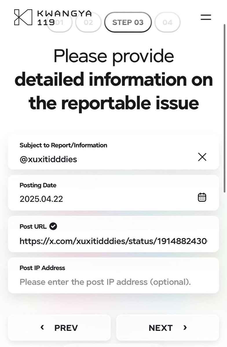 qkunprotect's tweet photo. Reporting on KWANGYA119
Report type > False Facts or other
Title > False rumours
Rather than using a template, please write in your own words.
enter the user name, post date and link.
attach tweet pictures as a pdf
⚠️ please don’t make multiple reports from one account on kwangya https://t.co/jCEALqWPTa